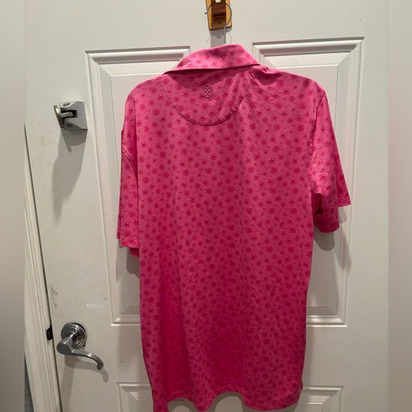 G/FORE Blue pink Skulls and Ts PTRL Patterned Men's Shirt large Golf - Picture 4 of 6
